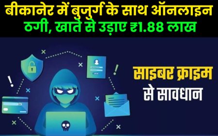 बीकानेर में बुजुर्ग के साथ ऑनलाइन ठगी, खाते से उड़ाए ₹1.88 लाख