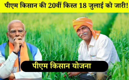 किसानों को बड़ी राहत: पीएम किसान योजना की 20वीं किस्त 18 जुलाई को होगी जारी!