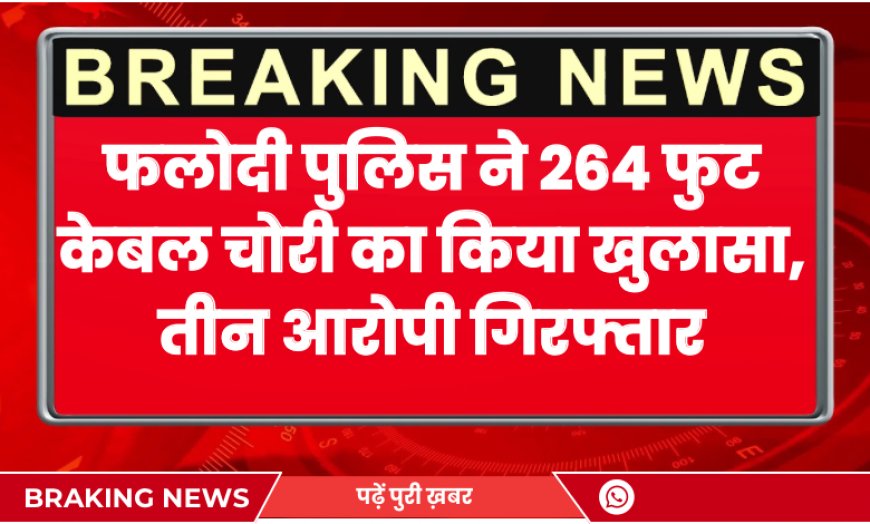 Phalodi News: फलोदी पुलिस ने 264 फुट केबल चोरी का किया खुलासा, तीन आरोपी गिरफ्तार