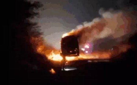 इंदौर जा रही AC बस में आग, अशोकनगर में यात्रियों को कांच तोड़कर निकाला गया