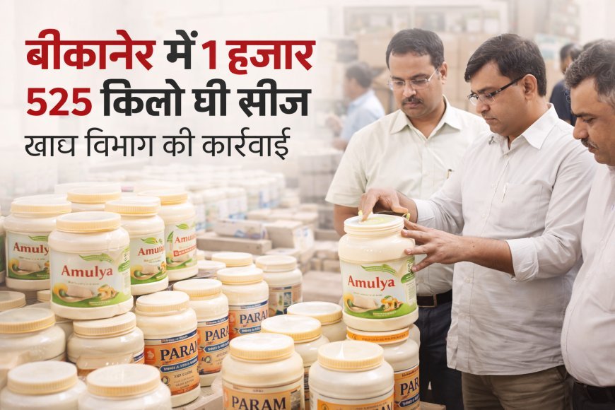 बीकानेर में 1525 किलो घी सीज, खाद्य विभाग की बड़ी कार्रवाई