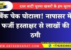 बैंक चेक घोटाला! नापासर में फर्जी हस्ताक्षर से लाखों की ठगी