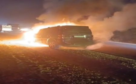 बीकानेर में चलती स्कॉर्पियो में लगी आग, ड्राइवर ने बचाई जान | Bikaner News