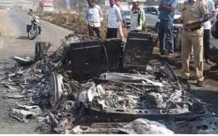 सांसद लुंबा राम चौधरी की कार में लगी आग, बड़ा हादसा टला