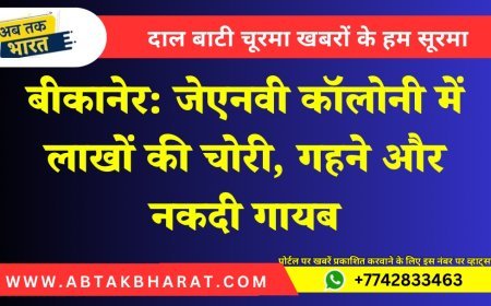 बीकानेर: जेएनवी कॉलोनी में लाखों की चोरी, गहने और नकदी गायब