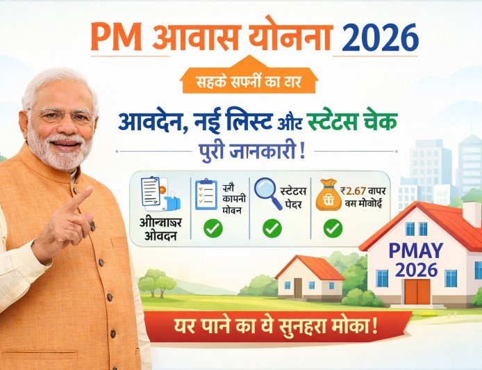 PM Awas Yojana 2026: आवेदन कैसे करें, नई लिस्ट देखें और स्टेटस चेक करें – पूरी गाइड