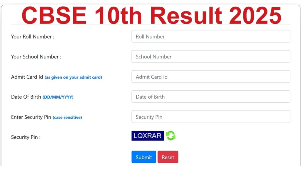 CBSE 10th Result 2025